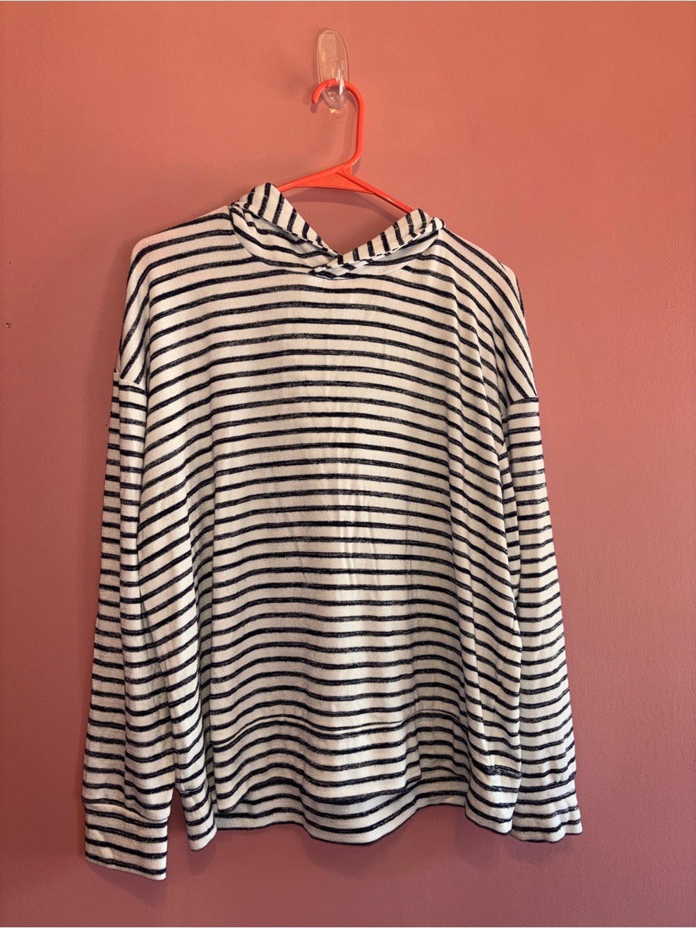 a new day Striped Hooded Top - Black & White